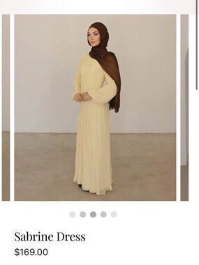 AYNA - Sabrine Dress - Cream Long Sleeve Maxi Dress (modest dress)